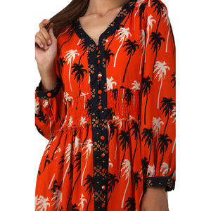 Elegant Handmade Printed Crepe Maxi <b>Dress</b> <b>for</b> <b>Women</b> Lightweight Comfortable Vintage Design A-Line Silhouette <b>for</b> Parties Beach - Product Image 5