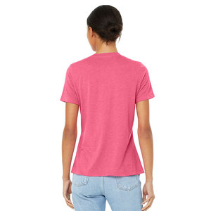 T-shirt à col rond en toile Bella T-shirts décontractés à manches courtes unis respirants - Product Image 3