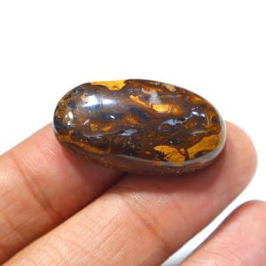 หินโอปอลโบลเดอร์โอปอลจากออสเตรเลียขนาด42.00กะรัตอัญมณีหลากไฟทรงหลังเบี้ยขนาด32X18X8มม. โอปอลโบลเดอร์สำหรับทำเครื่องประดับอัญมณี - Product Image 1