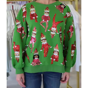 Sudadera Casual de Invierno para Mujer, 100% Algodón, Cuello Redondo, Bordado 3D, Ecológica y Transpirable, de Alta Calidad - Product Image 4