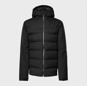 Chaqueta de cuero acolchada con capucha para hombre, chaqueta de invierno deportiva de piel con capucha extraíble acolchada de piel de cordero hinchada - Product Image 1