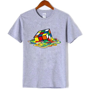 T-shirt d'été pour hommes de haute qualité 100% Cotton Magic Square Printing O-neck For Men Tees Casual Cool Hip Hop Short Sleeved Tops - Product Image 2