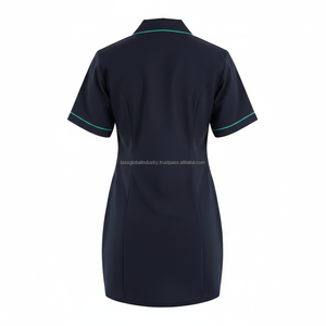Tenue d'infirmière unisexe personnalisée OEM en satin 100 % coton léger, col en V, avec plusieurs poches et détection d'aiguilles - Product Image 5