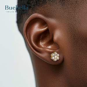 ต่างหูเงิน925สไตล์ฮิปฮอปสีเงินสเตอร์ลิงสำหรับผู้ชายลดกระหน่ำ - Product Image 1