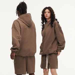 2024 High Quality Stacking No <b>String</b> Embroidered Winter <b>Hoodies</b> 400 Gsm Heavyweight Oversized Unisex Puff Printing Custom Men - Product Image 3