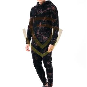 Ensemble de jogging en molleton technique délavé pour hommes grande taille, survêtement à capuche d'hiver avec étiquette privée, motif uni - Product Image 2