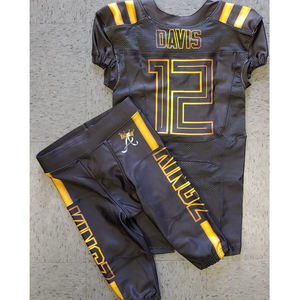 Personalizado al por mayor equipo escolar adulto sublimación práctica juvenil aparejos sarga uniforme de fútbol americano conjunto juvenil camiseta de fútbol - Product Image 2