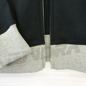 Sweat-shirt surdimensionné réversible avec logo personnalisé pour hommes, avec col en O et patchwork sur le cou et les poignets, haut Streetwear décontracté - Product Image 4