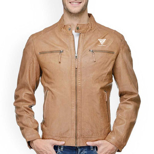 OEM ODM Custom Logo Design High Quality Canvas Casual Leather <b>Jacket</b> For <b>Men</b> and With Zipper Stand Leather <b>jacket</b> - Product Image 1