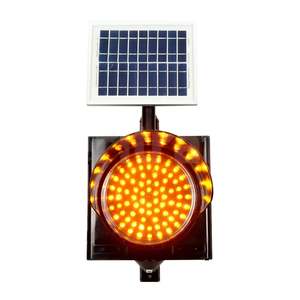 200 mm LED Solar Powered Traffic Warning <b>Light</b> White Solar Strobe Flasher PC Plastic Material - Product Image 1