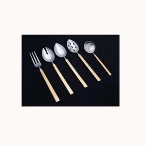 Compra juegos de cubiertos de acero inoxidable de gran calidad de fabricante indio con mango rectangular plateado para hoteles y restaurantes - Product Image 1