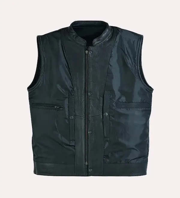 Sports Men Fashion High Quality Outdoor Leather Winter Vest Motorcycle In Custom Style Vest For Men Use High Quality