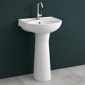 Lavabo de Pedestal Rectangular Lexo, Diseño Contemporáneo, con Grifo Monomando, Acabado Pulido, 5 Años de Garantía - Product Image 3
