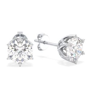 REYES Pendientes de Oro Sólido de 14K de Alta Calidad con Moissanita Certificada GRA y Cierre de Rosca para Mujer, Precio al por Mayor, Joyería Fina - Product Image 1