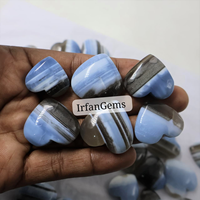 Lot en gros de cabochons d'opale bleue naturelle, pierres précieuses en vrac pour bijoux en fil, pierres précieuses de guérison, origine États-Unis, pierre d'opale