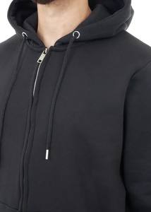 Sweat à capuche à fermeture éclair pour hommes sweat à capuche en polaire chaud d'hiver sweat à capuche d'entraînement athlétique utilisation en plein air tenue décontractée vêtements de sport couleur noire coupe ample - Product Image 6