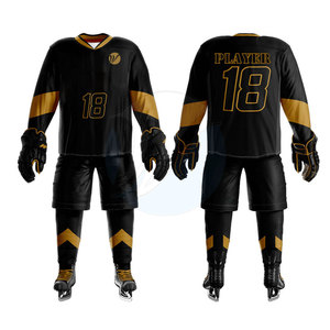 Servicio OEM hecho en Pakistán conjuntos de uniformes de hockey sobre hielo logotipo personalizado 100% poliéster de alta calidad de secado rápido y respetuoso con el medio ambiente - Product Image 3