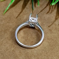 Bague octogonale en argent sterling véritable 925 plaqué or 14 carats 6x8mm avec lunette en résine pour porte-cendres Cadeau commémoratif