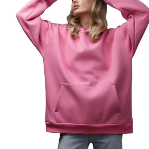 Pull-over en molleton rose avec logo personnalisé des fabricants Sweatshirts à capuche Respirant pour femmes Sports Street Training Jogging pour l'hiver - Product Image 3