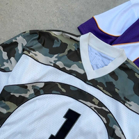 Maillot de football américain respirant à manches courtes, grande taille, imprimé sur mesure, en gros