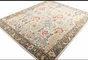 Juego de alfombras y alfombras de lana con mechones hechos a mano orientales tradicionales de Catherine, tamaño de habitación personalizable de lana 100% disponible - Product Image 3