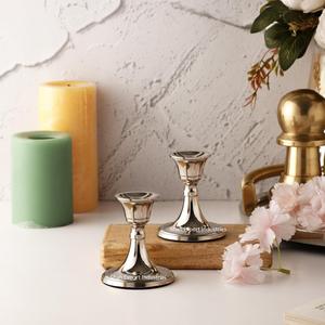 เชิงเทียนโลหะสำหรับตกแต่งโต๊ะสีขาวสำหรับตกแต่งบ้านและคริสต์มาส - Product Image 5