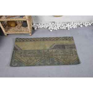 Green Wool Eco Friendly Medium Pile <b>Rug</b> 1.9 X 3.5 ft Traditional <b>Boho</b> Style Large Area Rectangle Patchwork Pattern Dining Room - Product Image 3