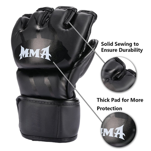 ถุงมือครึ่งนิ้วหนังวัวแท้ mma ถุงมือต่อสู้ - Product Image 2