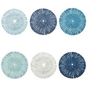 Salvamanteles de Papel Tejido Floral Vintage Hecho a Mano con Diseño Oceánico y Natural, 38 cm de Diámetro, Reutilizable, Lavable, para Hogar y Exterior, de Silicona, PVC y Algodón - Product Image 1
