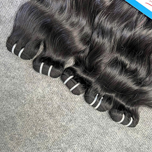 Máquina de textura ondulada en bruto de color negro azabache, extensión de cabello de doble trama lista para enviar disponible en stock ahora - Product Image 2