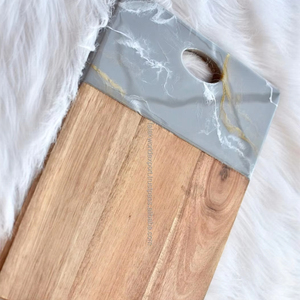 Tabla de cortar de resina y madera de acacia azul océano, tabla de cortar epoxi de Falak World Export para uso en la cocina - Product Image 1