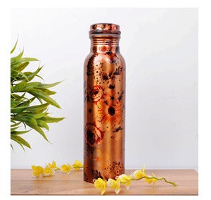 Imprimé 1 bouteille d'eau PEC faite à la main à Moradabad cadeau personnalisé avec haute capacité - Product Image 1