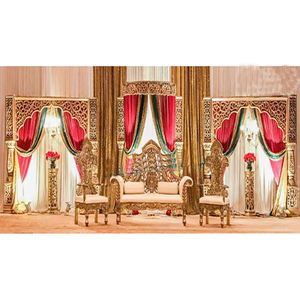 Decoración de escenario de recepción de Bollywood, tema occidental, escenario de boda, decoraciones de escenario de boda asiáticas - Product Image 1