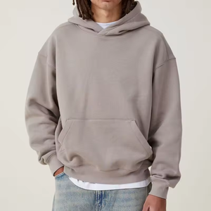 High Quality Men's Thermal Hoodie 80% Cotton Polyester <b>Thick</b> Oversize Baggy Unisex 100% Cotton Embroidered Solid Pattern - Product Image 6