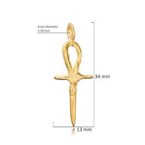 Egyptian <b>Ankh</b> Symbol Pendant Charm Fine Jewelry Wholesale Turkish Handmade 925 Sterling Silver Jewelry - Product Image 2