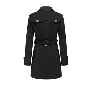 Abrigos Largos de Lana para Mujer, Abrigos de Otoño e Invierno con Cuello de Piel, Abrigo de Lana Cruzado, Abrigos de Moda para Mujer - Product Image 3