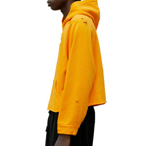 Haute qualité 100% coton en détresse broderie sweats à capuche thermique haute dernière mode rue en détresse sweats à capuche pour hommes - Product Image 6