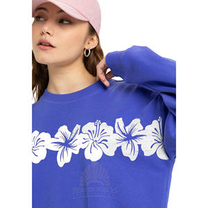 Sweat-shirt à col rond en molleton 100% coton de haute qualité pour femmes, respirant, séchage rapide, décontracté, manches longues, couleur unie - Product Image 5