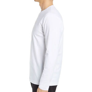 T-shirt de course pour homme en coton à manches longues, uni, écologique, respirant, séchage rapide, coupe classique, pour l'entraînement, vente en gros - Product Image 3