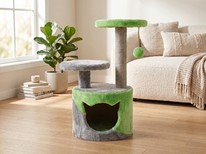 Amistar Azure Rainbow JoyTree – Colorful Sisal Scratcher & <b>Play</b> <b>Center</b> for Cats of All Sizes - Product Image 5