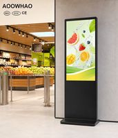 AOOWHAO OEM ODM Écran d'affichage numérique LCD 4K Android sur pied, kiosque interactif à écran tactile pour centre commercial et hôtel