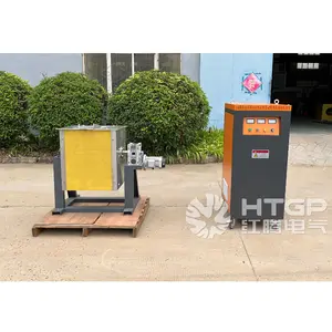 50kg capacity scrap steel iron aluminium copper electric induction melting furnace with tilting system