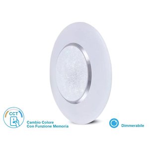 Plafoniera a LED 3-in-1 da 60W D500mm con effetto cristallo stellato e telecomando incluso SKU-14621- - Product Image 1