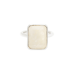15x12mm Emerald Cut Rainbow Moonstone <b>Rings</b> 925 <b>Sterling</b> <b>Silver</b> Collet <b>Set</b> Handmade Jewelry Indian Wholesale Suppliers - Product Image 2