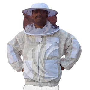 Veste d'abeille respirante entièrement ventilée avec voile en maille ronde et poches pour outils - Product Image 1