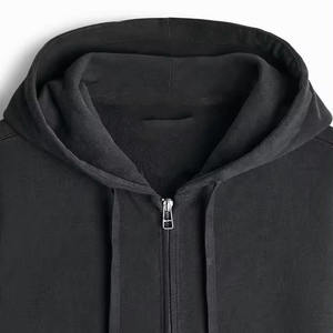 100% coton Logo personnalisé Drop Shoulder Hoodies Sweat à capuche Oversize Pullover Heavyweight Double Zip-up Basics Zipper Hoodie - Product Image 5