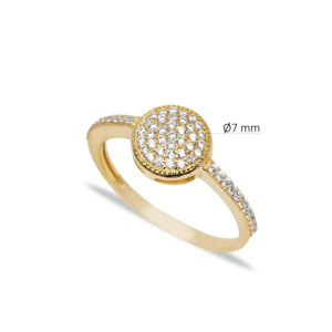 Anillo de Boda Redondo con Diseño de Rodio y Circonitas Cúbicas, Hecho a Mano, Minimalista, Delicado, Joyería Turca de Plata de Ley 925 - Product Image 3