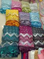 Exportation indienne vêtements de qualité vêtements de danse robe matériel broderie séquence bordure Net tissu pour vente à l'exportation