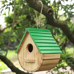 Casitas de pájaros de madera para exteriores hechas a mano con encantadores diseños rústicos para crear un hábitat natural para aves en su jardín - Product Image 6