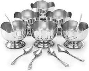 Moderna Cuenco de Metal para Servir, Tazón de Acero Inoxidable para Alimentos, Elegante Vajilla para Mesa, Plato para Servir Ensaladas y Frutas, Adorno para el Hogar - Product Image 1